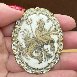 Vintage Zodiac Brooch. Stamped West Germany.